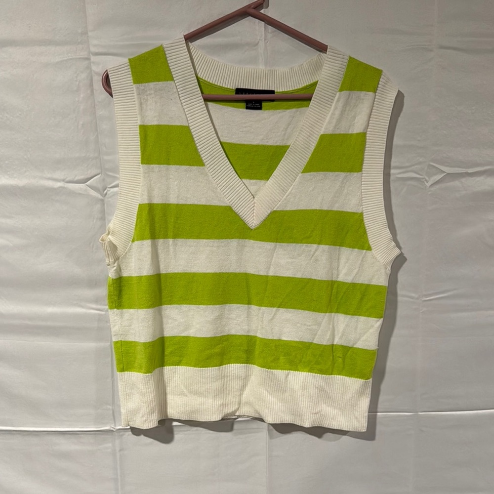 Women’s Sanctuary Green and Cream Striped Tank Top